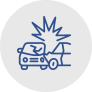 Motor vehicle accidents law icon showing two cars colliding