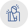 Workplace injuries legal claim icon showing person in arm sling
