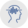 Traumatic brain injury TBI law icon showing human head wave